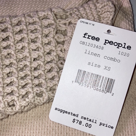 Free People IN THE MIX CUFF Thermal Top NWT - Picture 6 of 8
